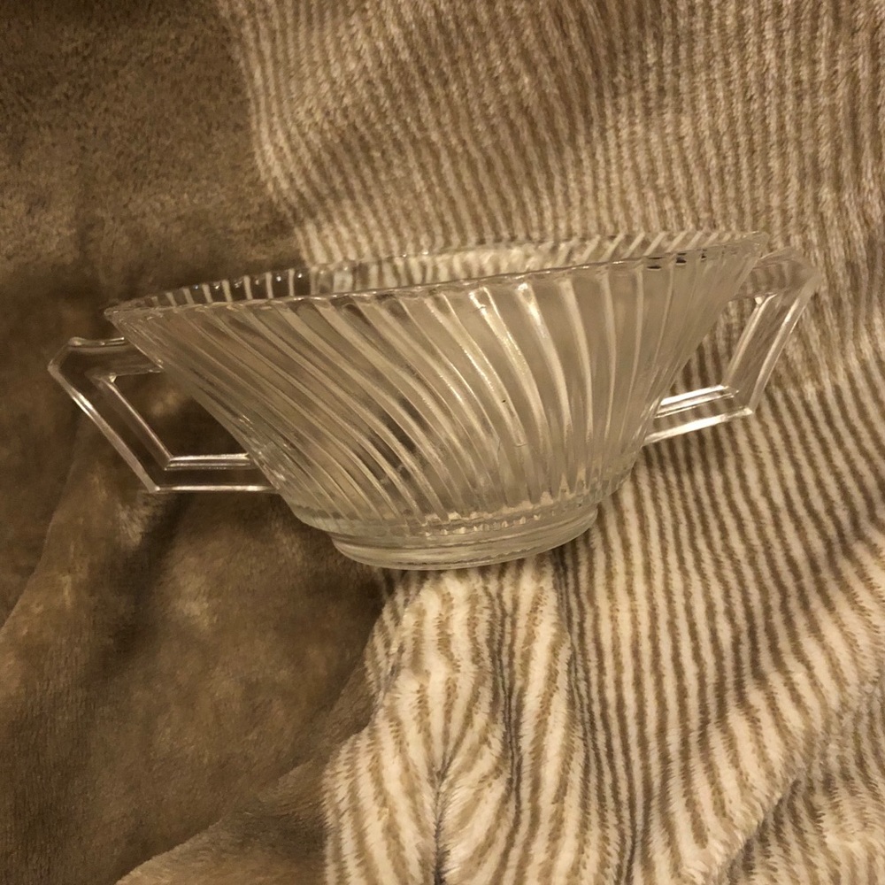 Vintage Small Glass Bowl With Handles